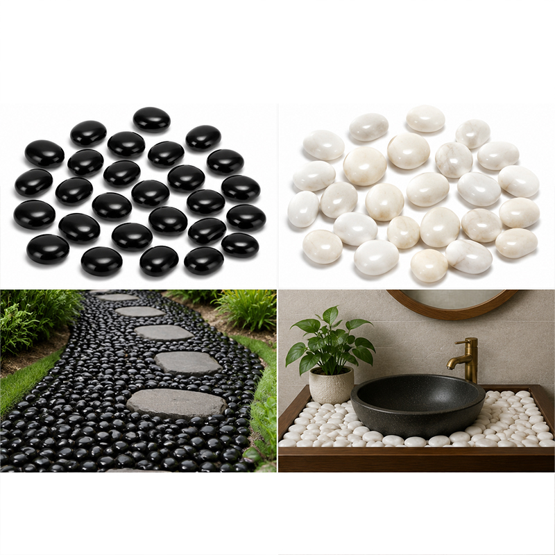 Fish Tank Gravel - Pietre di fiume lucidate bianche e
